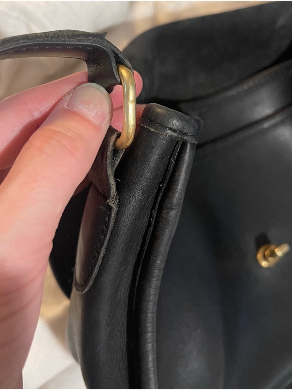 Vintage Coach Black Leather City Bag No G9N-9790 - Picture 6 of 9